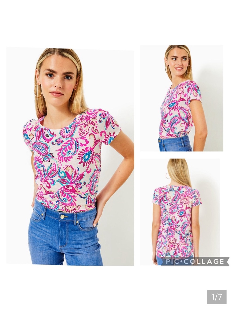 Lilly Pulitzer Etta Scoop Neck Coconut Fitting About Tee